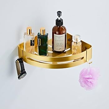 リンホーリン　ウォッシュスタンド　ブラウン Amazon.com: Brushed Gold Color 2 Packed Bathroom Shelves