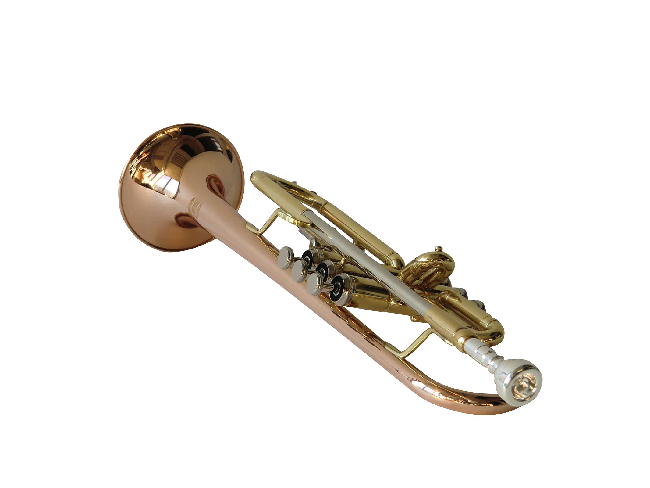 Trompete, Perinettrompete, Konzerttrompete, Goldmessing, mit Monelventilen, inkl. Luxus-Hartschalenkoffer und Zubehör, Neu