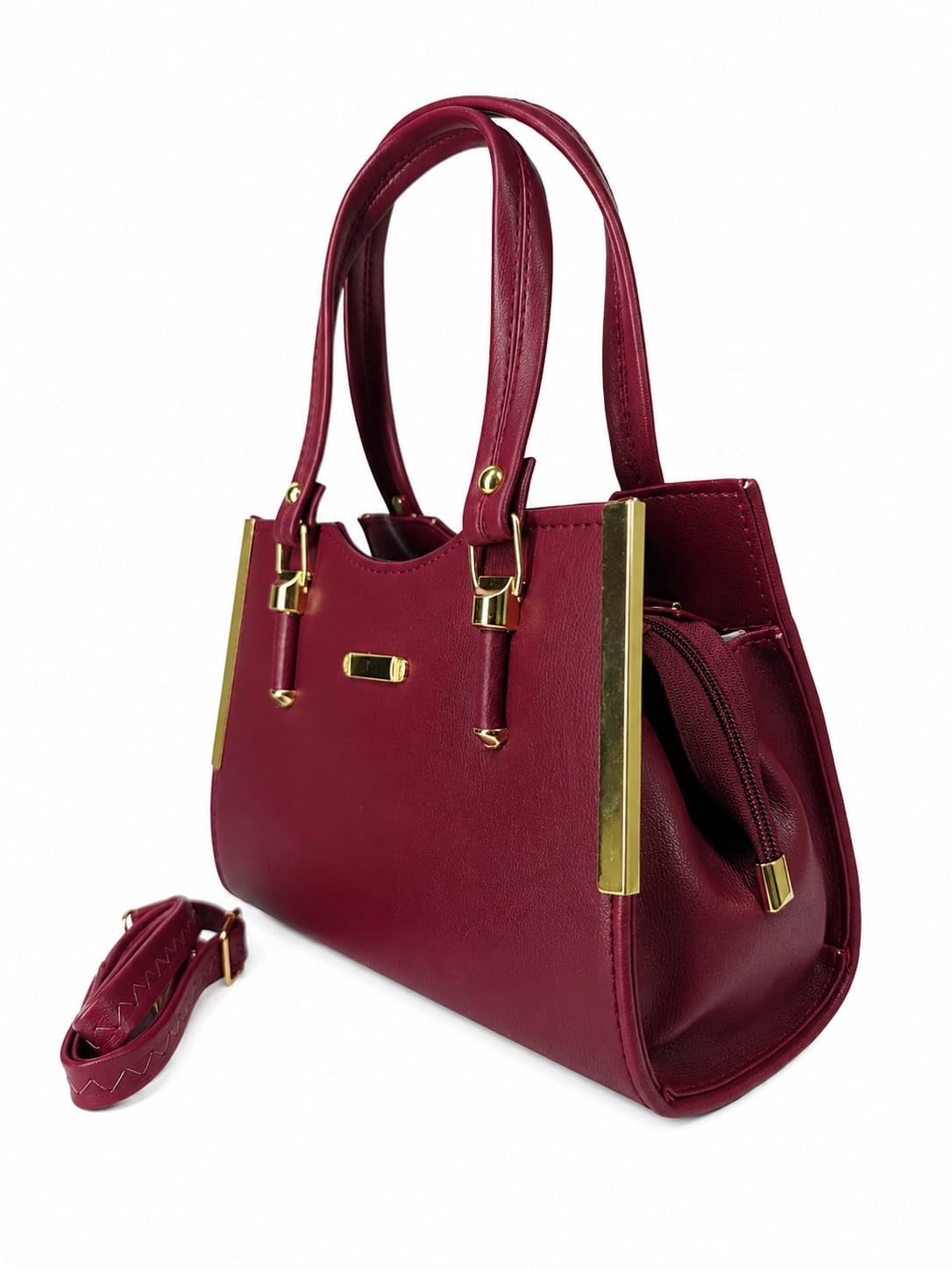 Women's PU Leather Handbag for Women | Tote Shoulder Bag with Detachable Sling Strap | Office, College, Shopping & Daily Use Women Purse | Multiple Compartments | Small Handbag-picture-20