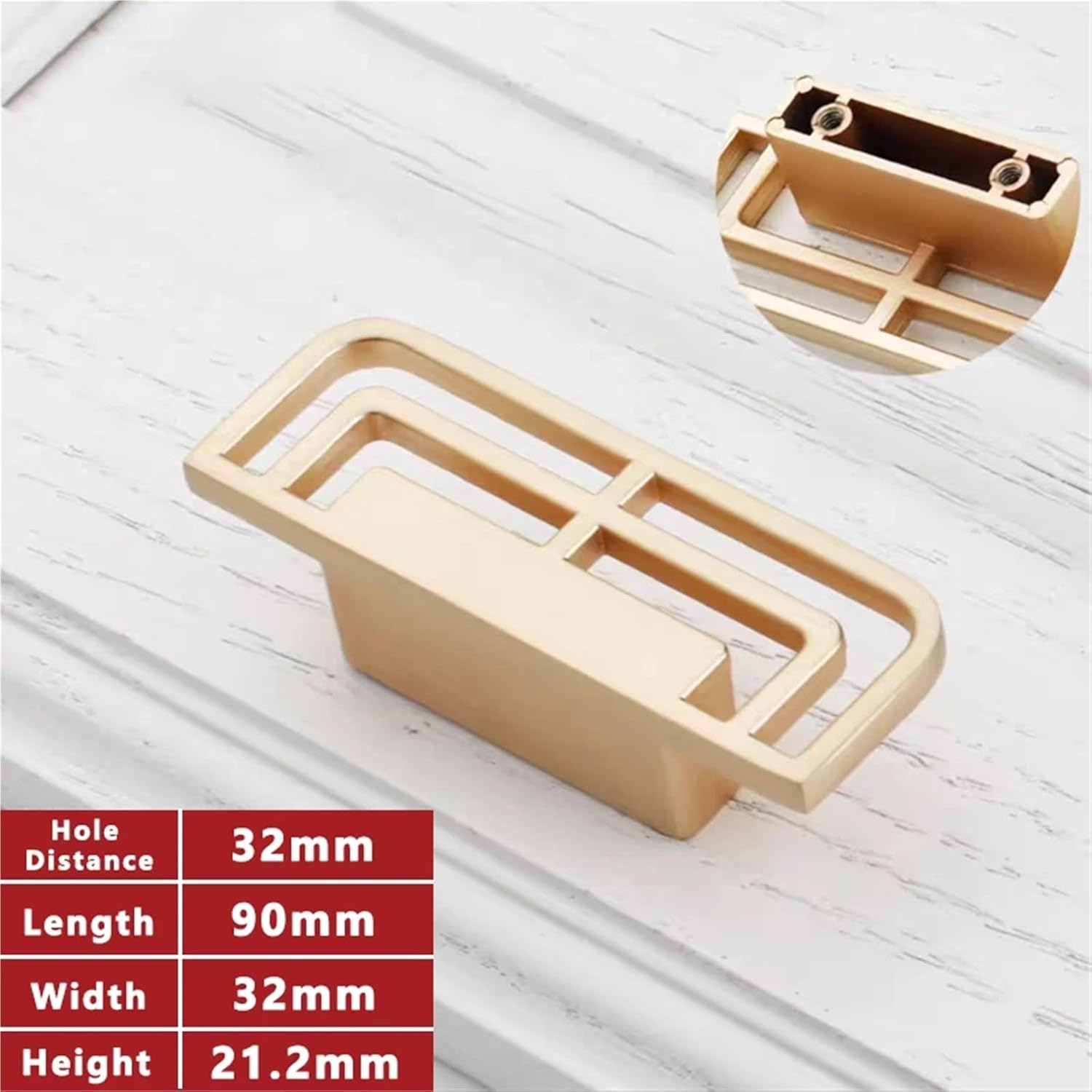Cabinet Handles Furniture Handle Zinc Alloy Brushed Gold Black Bookcase Drawer Pulls Knobs Furniture Handles Hardware 1Pcs(Gold-32mm)