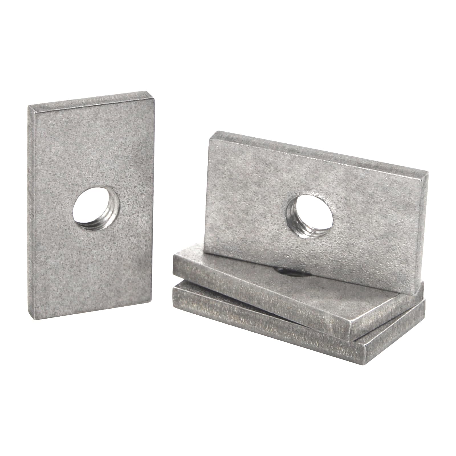 12 Pieces 304 Stainless Steel Rectangular Nuts Thread Square Nuts Fasteners for Furniture Repair Machinery Connector (M8x30x15x5mm)