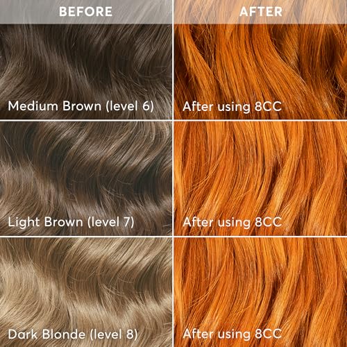 Image of Madison Reed Radiant Hair Color Kit - 8CC Dark Vivid Copper Blonde (Matera Marigold), Vivid Permanent Hair Dye for Bold Color & Maximum Shine | PPD-Free & Ammonia-Free, 1 Pack