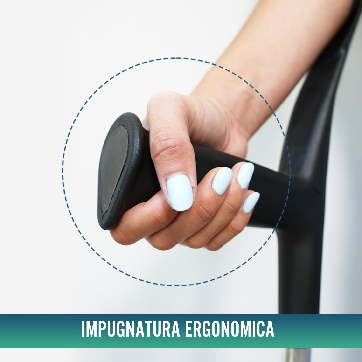 OrtoPrime PACK x2 UNITS Stampelle Ortopediche Regolabili in Alluminio per Adulti - Stampelle Canadesi con PUNTE ANTISCIVOLO - Stampelle Anatomiche Adattabili e Resistenti per Anziani.