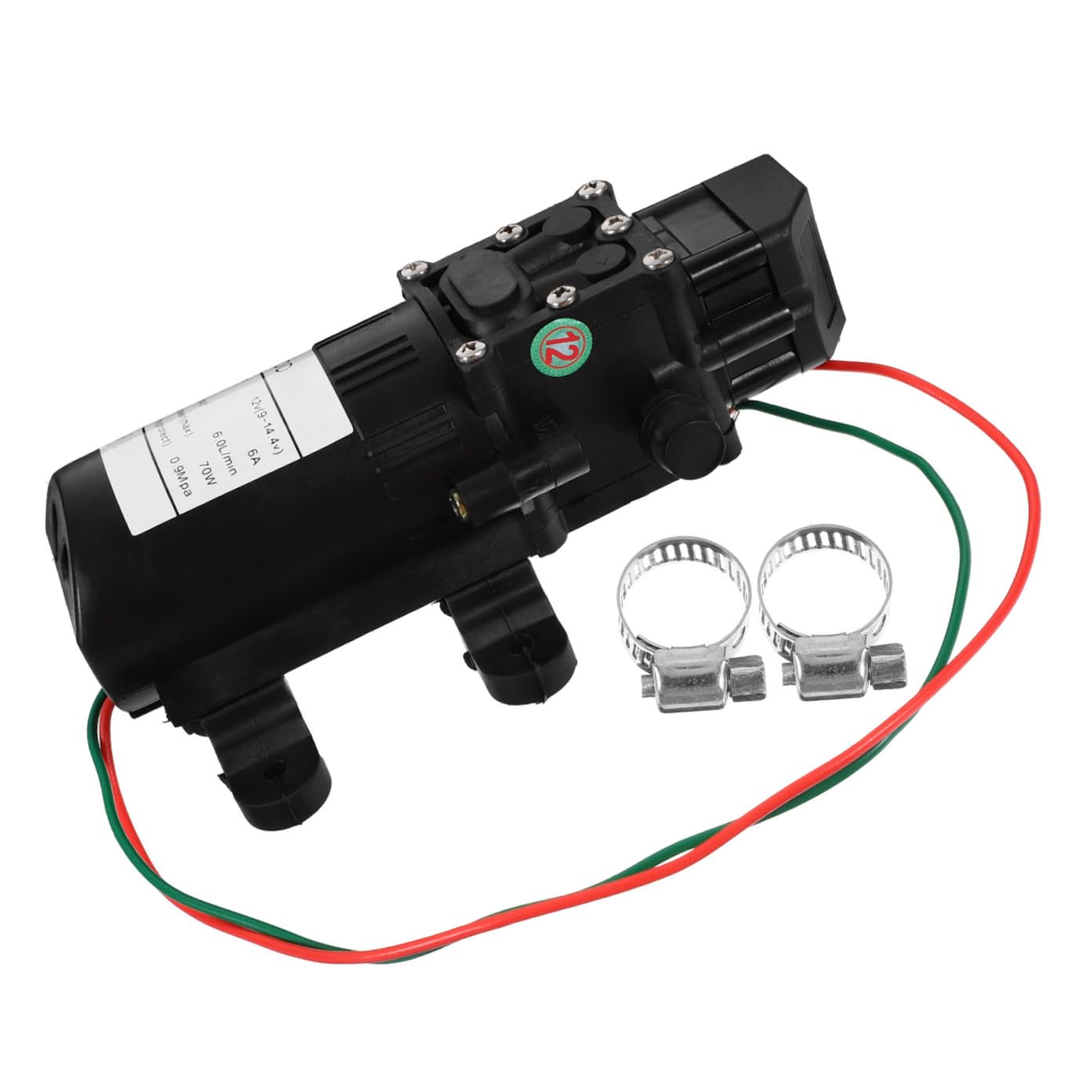 Bomba de Diafragma Eléctrica 12v 70w Negra de Plástico Alta Presión y Gran Flujo para Filtro y Bomba de Presión