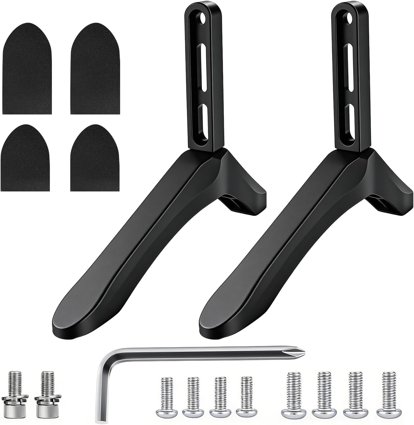 Universal TV Stand Legs Replacement Feet for 32 to 65 Inch Plastic LCD LED OLED TV with Screws