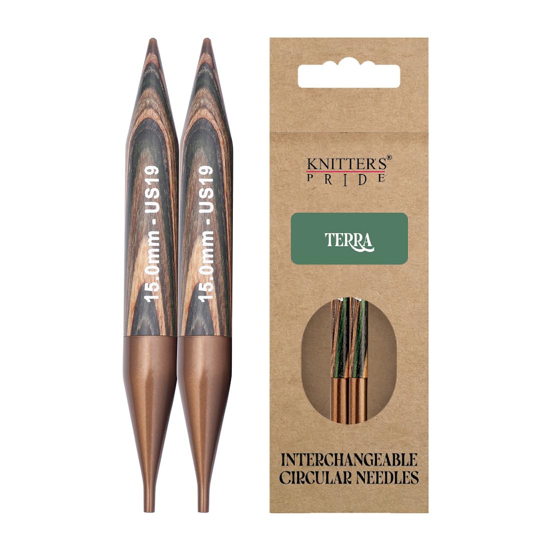 Knitter's Pride Bronze Terra Interchangeable Knitting Needle Tips 13 Cm 15 Mm - 1 Piece