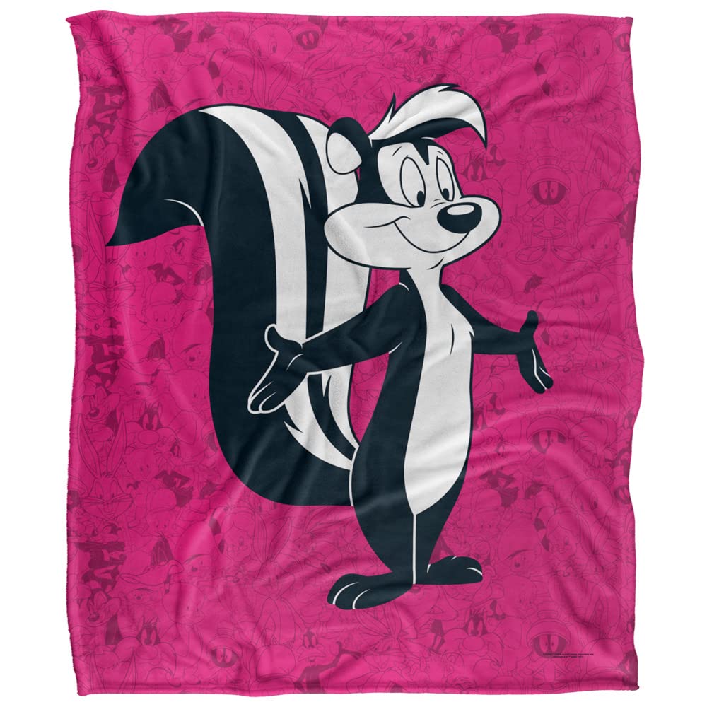 LOONEY TUNES Blanket, 152 X 127 Cm, Pepe Le Pew Character Silky Touch Super Soft Throw