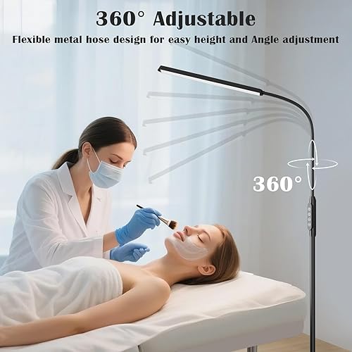Miniatura 28 de Lámparas de pie LED brillantes con atenuación táctil y remota para extensión de pestañas, tatuaje, manicura, dibujo, maquillaje, sala de estar