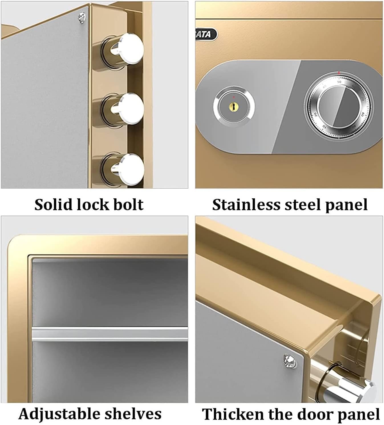 Safe Box Fireproof Waterproof Safe Safes Small Home Safe, 25cm/ 30cm High, Fireproof and Anti- Theft Safe Steel ge Box, Can Be Put in A Cabinet, Easy to Operate for Home Office Cash Use Stor