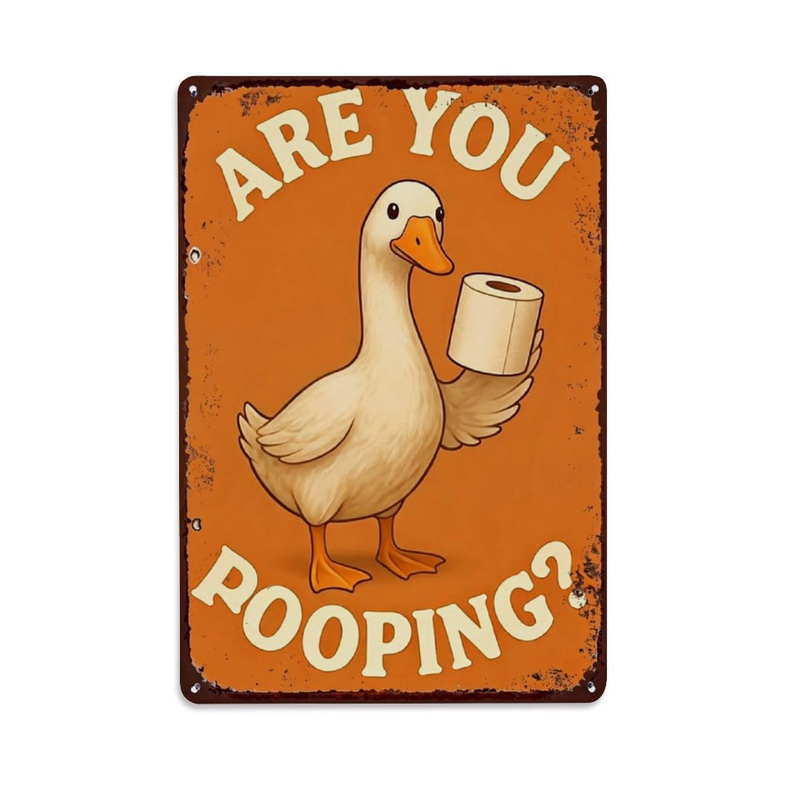Nestemfo Vintage Are You Pooping Duck Sign Tin Sign Metal Sign, Living Room,Bar, Home, Bedroom Wall Decor,Retro Metal Poster 8X12 Inches