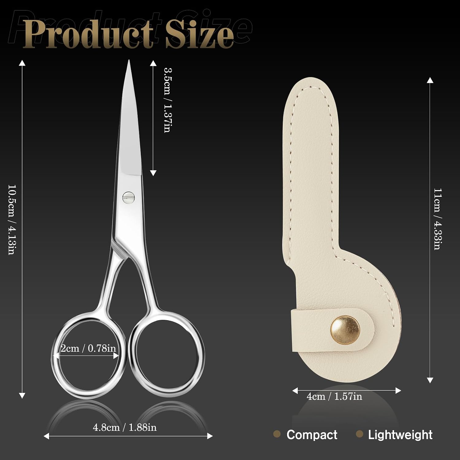 Professional Grooming Scissors – Ultra Sharp Eyebrow, Nose Hair, Beard & Moustache Trimming Shears with Leather Case – Perfect for Facial Hair Detailing