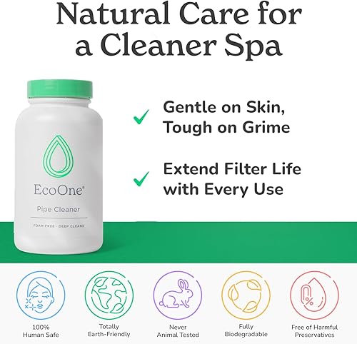 Miniatura 4 de ecoone Limpiador de filtro totalmente natural para spa y bañera de hidromasaje, limpiador de filtro de spa, sin espuma, sin cloro y sin fosfatos,
