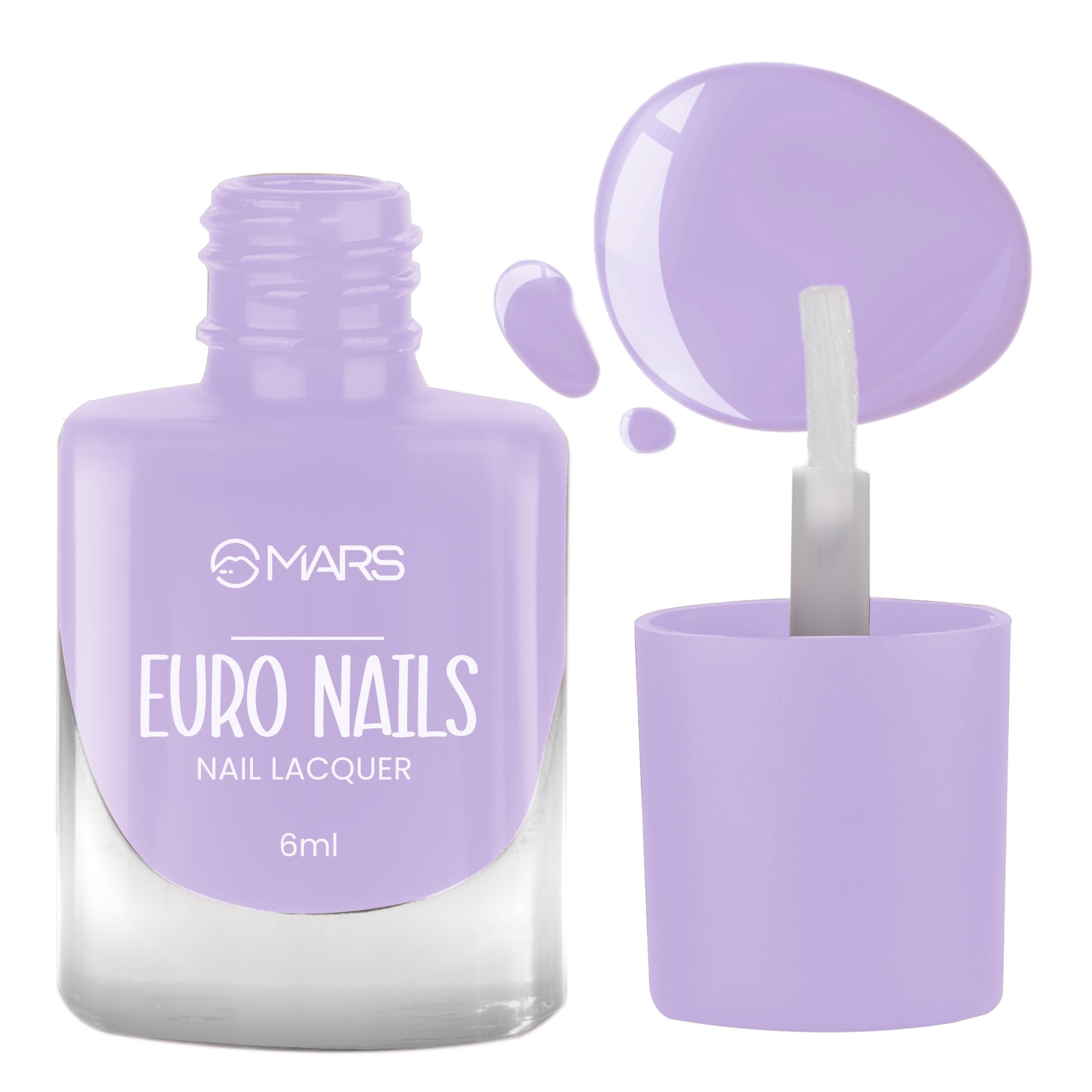 MARS EURO Nail Lacquer | Glossy Gel Finish | Rich Pigmentation | Chip Free | Quick Drying Formula | Long Lasting Nail Polish for Women | (6.0 ml) (Shade-02)