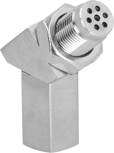 Akozon Adapter Czujnika Tlenu, Kątowy Przedłużacz Czujnika Tlenu Pod Kątem 45 ° M18x1.5 Adapter Gwintowany Katalizator do Samochodu