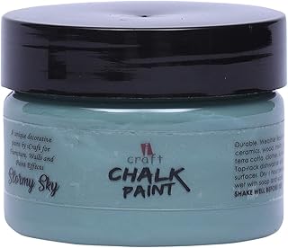 Premium Chalk Paint for Furniture & Cabinets | Ultra-Matte, High Coverage, Multi-Surface DIY Decor | No Sanding or Priming Required (50ML, Stormy Sky)