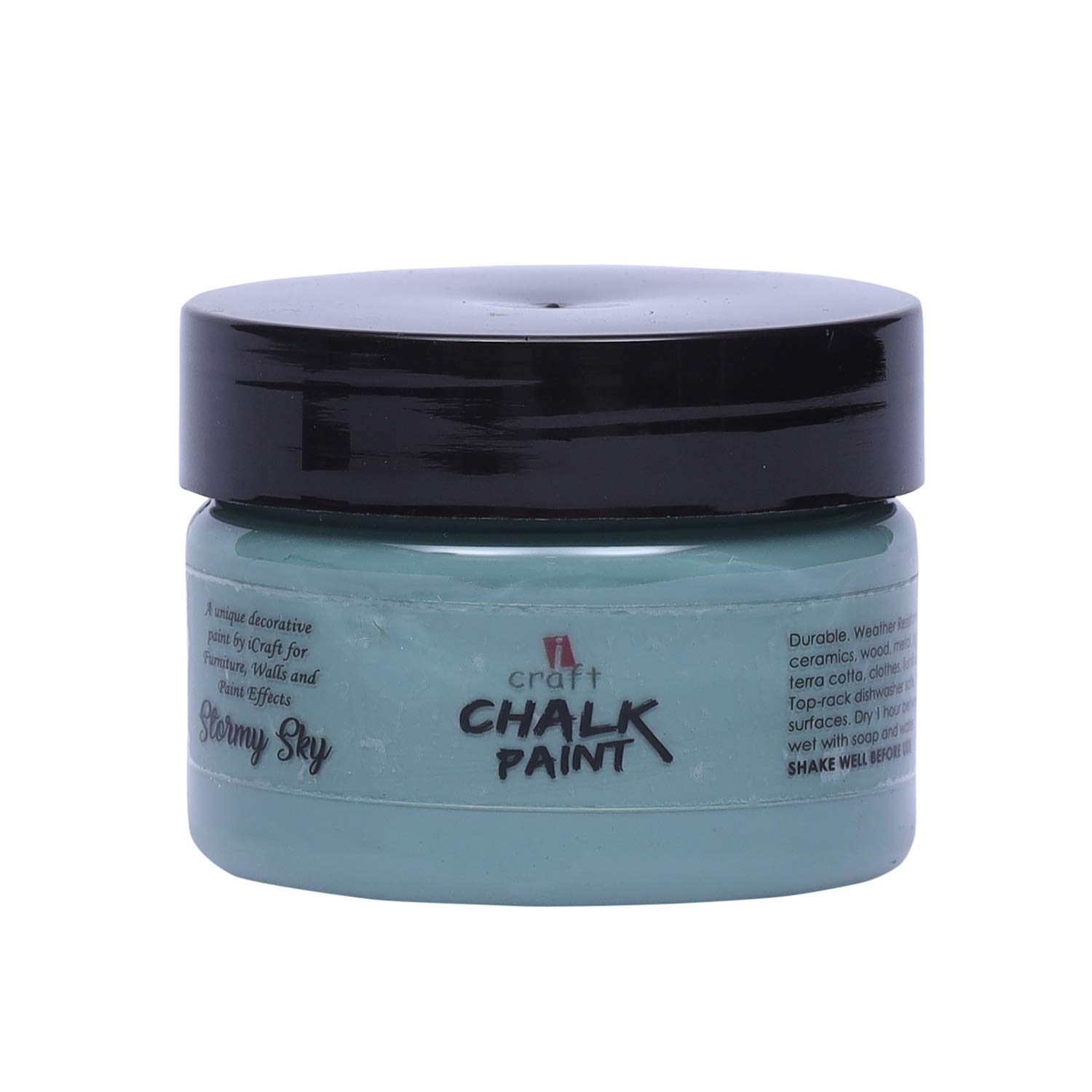 Premium Chalk Paint for Furniture & Cabinets | Ultra-Matte, High Coverage, Multi-Surface DIY Decor | No Sanding or Priming Required (50ML, Stormy Sky)