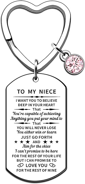 JMIMO Niece Gifts Niece Keyring from Uncle Auntie Nieceew Birthday Gifts Graduation Christmas Inspirational Gift