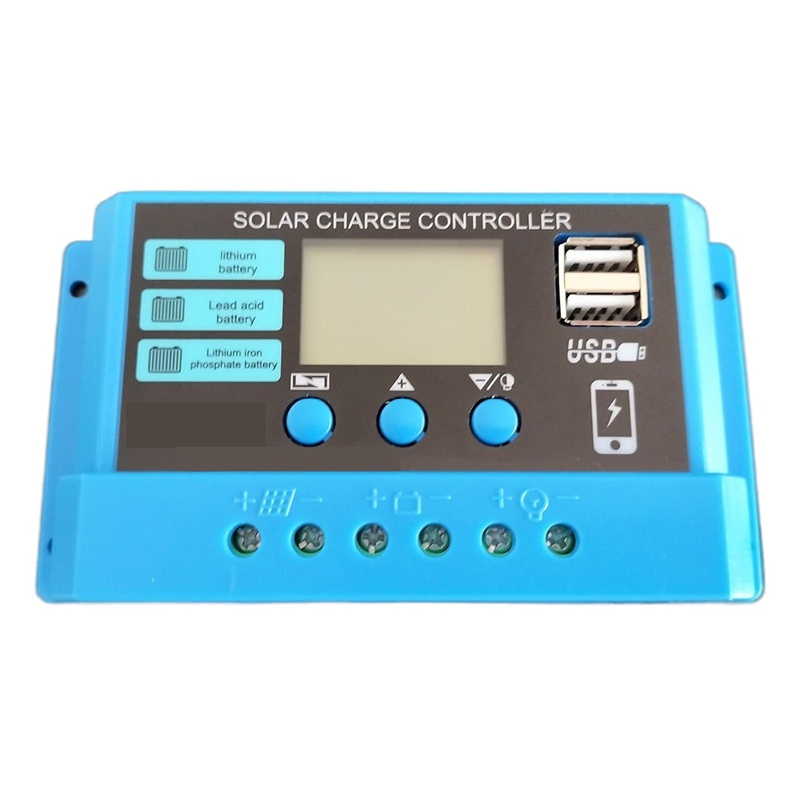 Régulateur solaire 30A 12V/24V pour batterie lithium LiFePO4 et camping-car