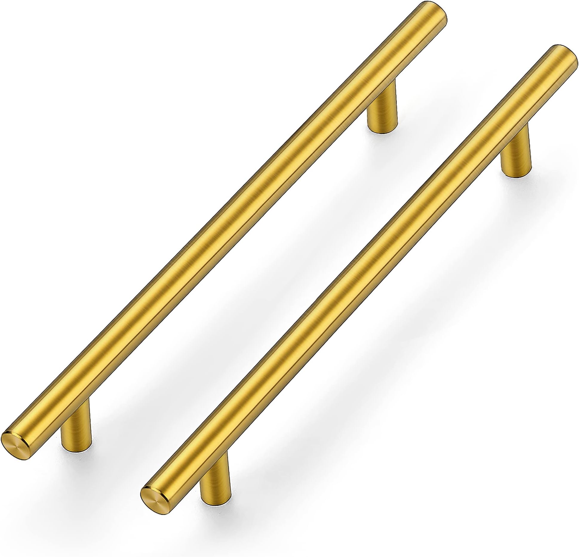 10 Inch Cabinet Handles Brushed Brass Drawer Pulls Stainless Steel Kitchen Cabinet Hardware Cabinet Pulls 10" Length,7-1/2" Hole Center|5 Pack