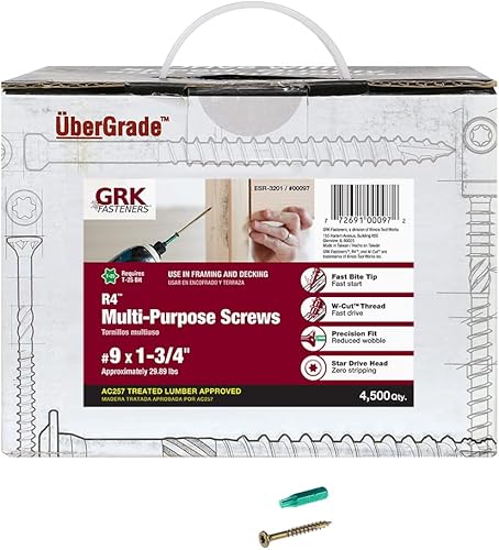 GRK 00097#9 x 1-3/4" Tornillos Multiusos R4™ 4500 Count