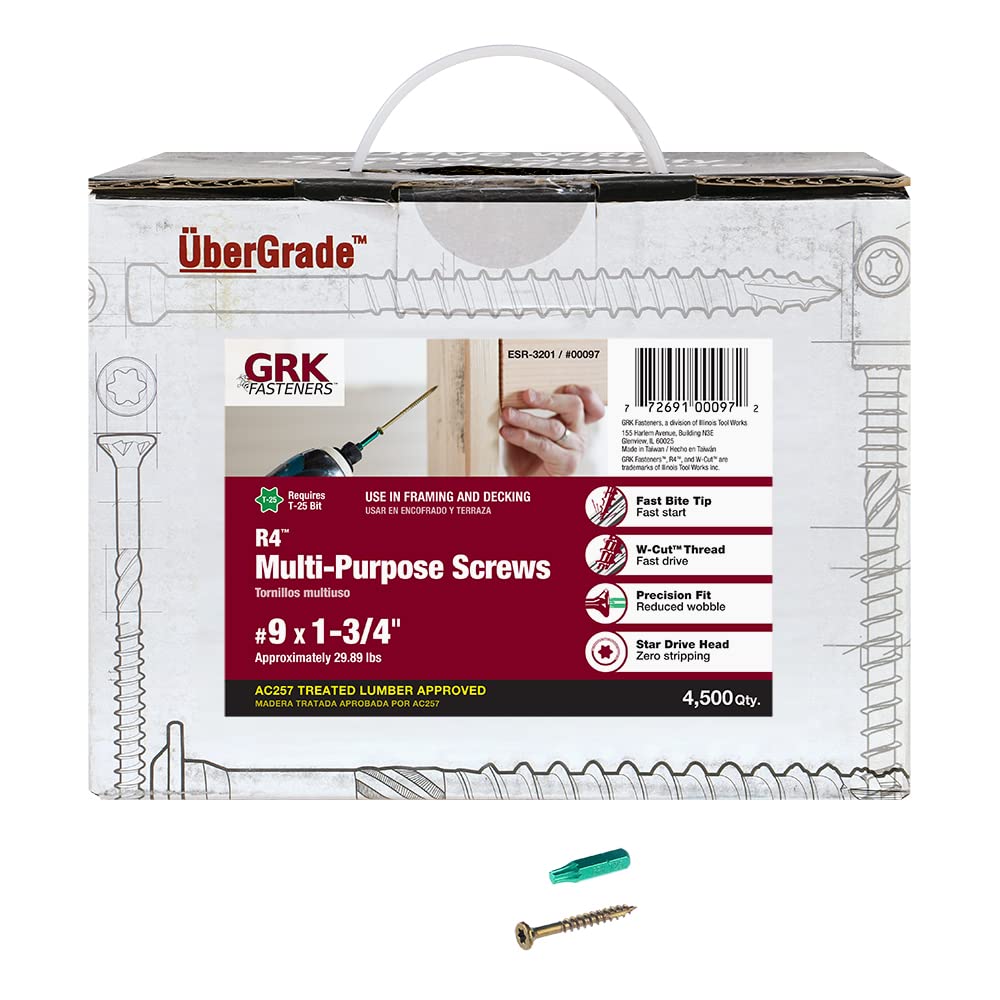 GRK 00097#9 x 1-3/4" R4™ Multi-Purpose Screws 4500 Count