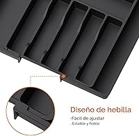 Vista 4 de Lifewit Organizador Grande de Cubiertos y Cajones, Bandeja Expandible para Utensilios de Cocina, sin BPA, Soporte para Cubiertos y Cubertería
