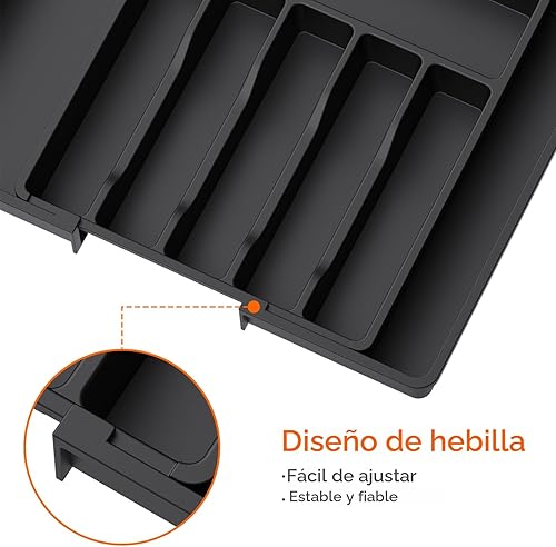 Miniatura 4 de Lifewit Organizador Grande de Cubiertos y Cajones, Bandeja Expandible para Utensilios de Cocina, sin BPA, Soporte para Cubiertos y Cubertería