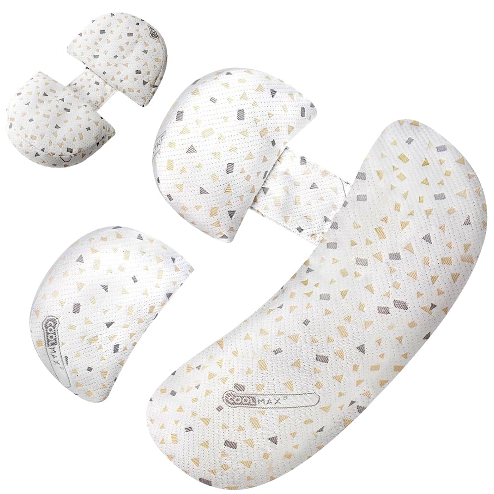 Cuscino per gravidanza per dormire sul fianco, cuscino premaman in memory foam per donne incinte, staccabile e regolabile, cuscino a cuneo per schiena, gambe e fianchi (grigio)