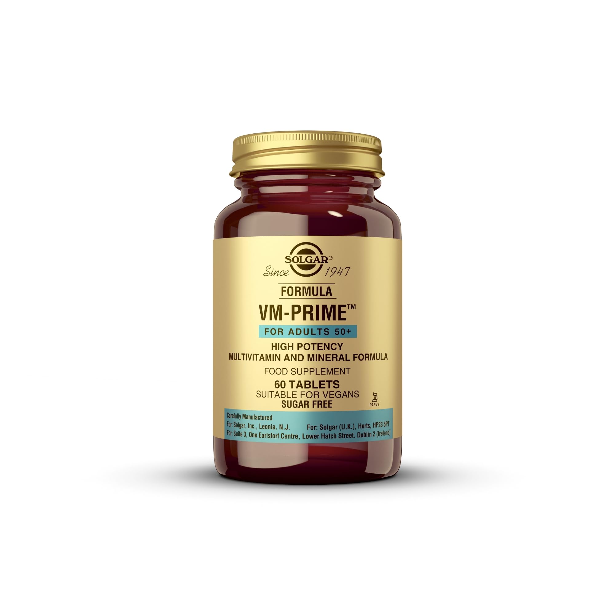 Solgar VM-Prime for Adults age 50 Plus Multivitamin Tablets 60 Vegan Tablets