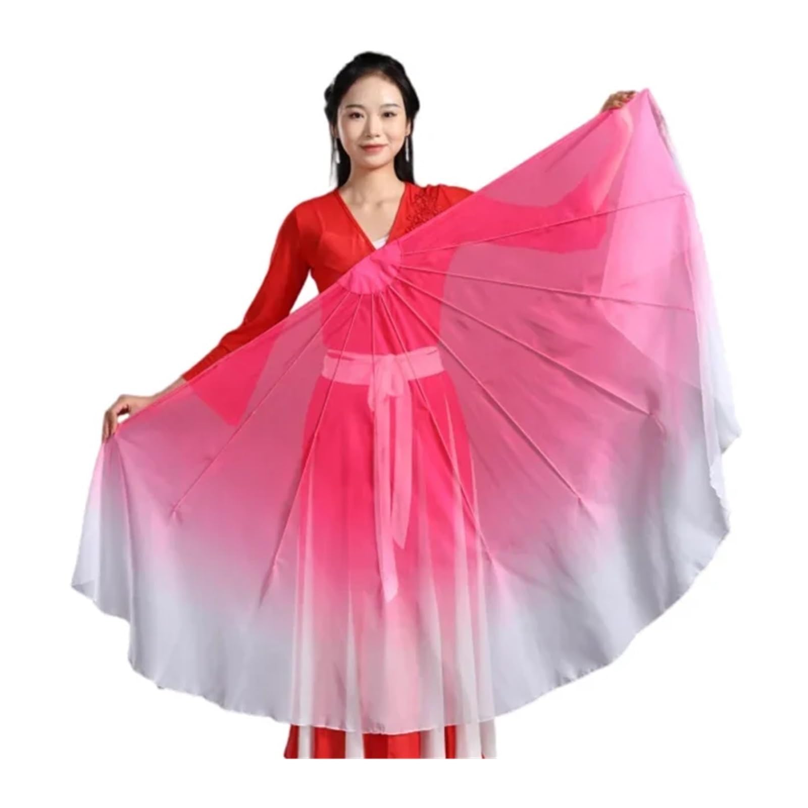 BGHYJKOL Silk Fans Fishbone Fan Veil Cartilage Big Size Flowy Dance Props Stage Performance Event Show Costume(Color 6,85cm)