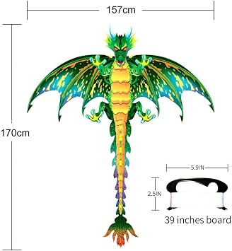 HEXEH Kite Dragon Easy to Fly Multicolor Easy to Fly Engraving Pterosaurs Kite (Color : Dragon Red)