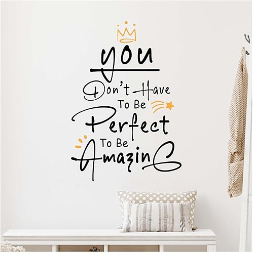 Miniatura 3 de Calcomanías motivacionales  No tienes que ser perfecto para ser increíble, calcomanías de pared para despegar y pegar, citas inspiradoras,