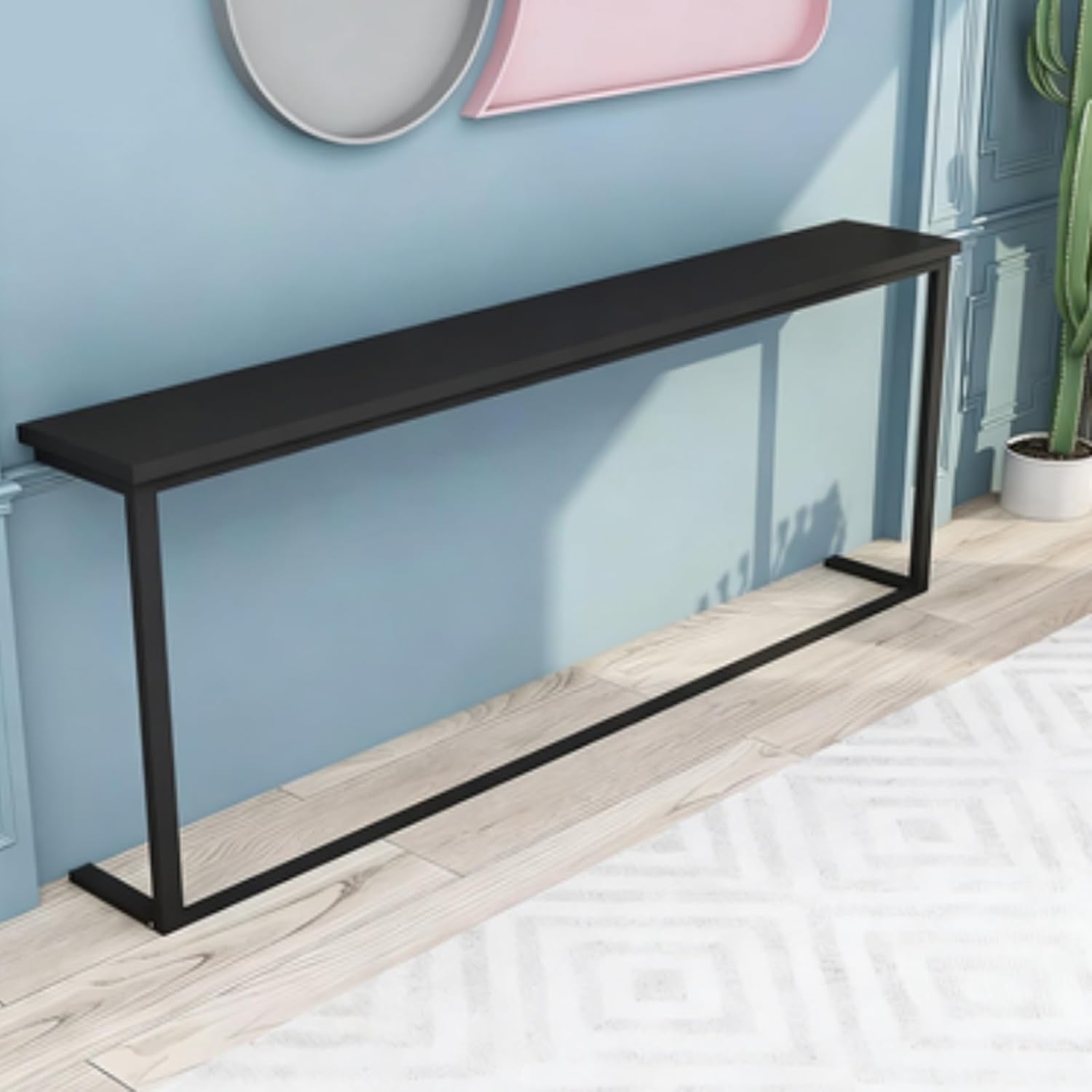 LZMZMQ Skinny Behind The Couch Shelf, Small Spaces Sofa Tables Narrow Long for Storage & Display, Entryway/Hallway/Foyer/Living Room Narrow Console(#C,100x20x80cm/39.4x8x31.5)