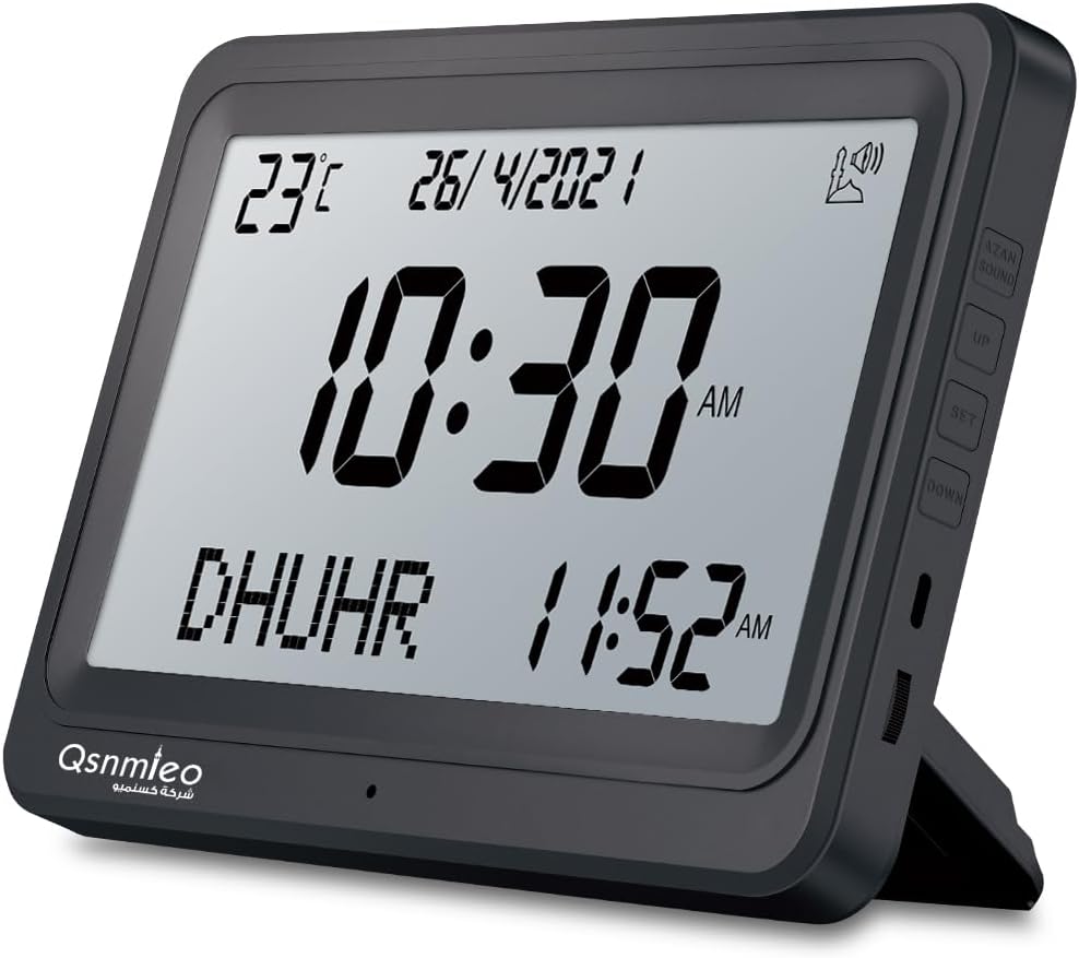 Azan Clock for USA-Automatic Worldwide Digital 8 Azan Prayer Sounds Islamic Wall and Desk Clock