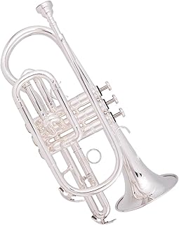Student Brass Trumpet Students B-flat Cornet Instrument Palm Number Portable Trumpet Instrument Beginner Silver-plated