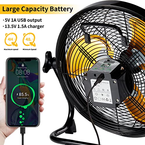 lcocove Solar Powered Fan, Battery Operated Outdoor Fan Can Running 5-24 Hours, Solar Fans For Shed,Home,Ouside,Camping,Solar fan with USB Output For Emergency Situation Without Electric