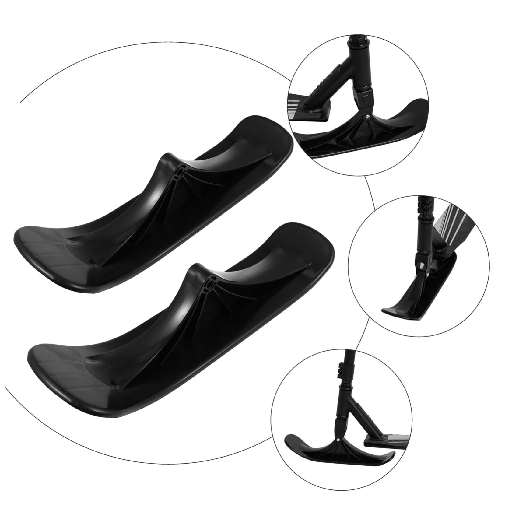Accesorios Negro de Trineo para Nieve y Esquí Patinete PE