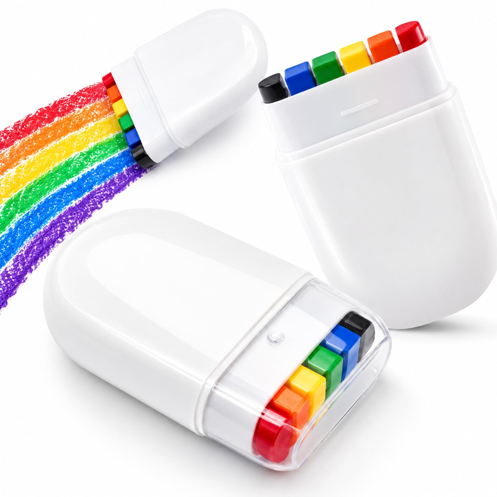 Rainbow Pride Flag Face Paint - Gay Pride Rainbow Stripe Fan Brush Stick, Face and Body Paint for Parade, Celebrations, Cosplay, Party, and Halloween Makeup (2 Pack) 2 PCS