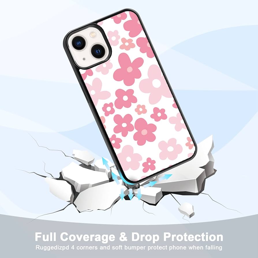 Amazon.co.jp: FANXI ピンクフラワー 電話ケース iPhone 13 6.1インチ