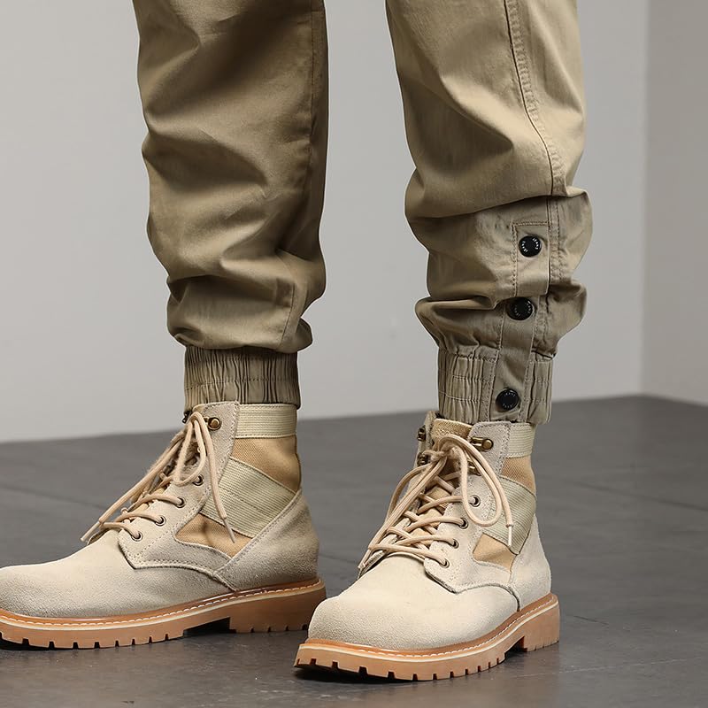 Men's Cargo Pants with Multi Pockets Drawstring Waist Relaxed Fit Lightweight Snap Leg Hiking Breathable Trousers 6