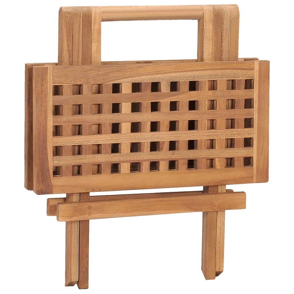 Set di mobili da giardino in teak pieghevole e 2 sedie da giardino pieghevoli in teak massiccio, 3 pezzi