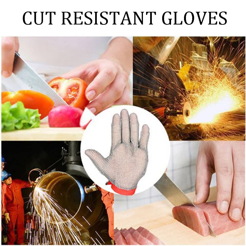 Guantes Antideslizantes, Resistentes al Desgaste y Resistente al Desgaste, Guantes de Trabajo de Seguridad de Metal Pesado, común for Manos a la Izquierda y Derecha