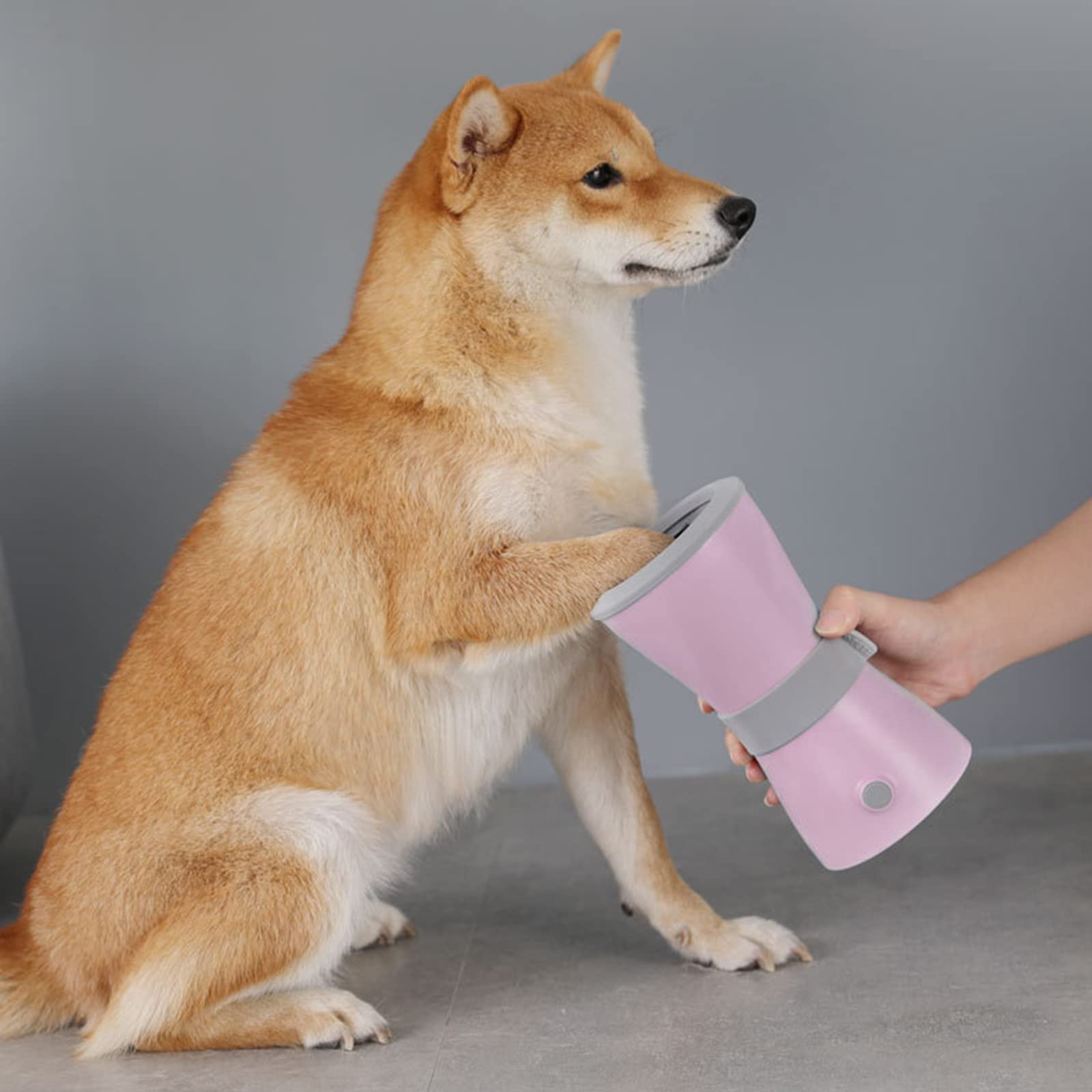 Limpiador De Patas para Mascotas,Limpia Patas Perro Portátil, Limpiador Automático De Perros, Cepillo De Silicona para Animales De Compañía,con Toalla, Recargable por USB