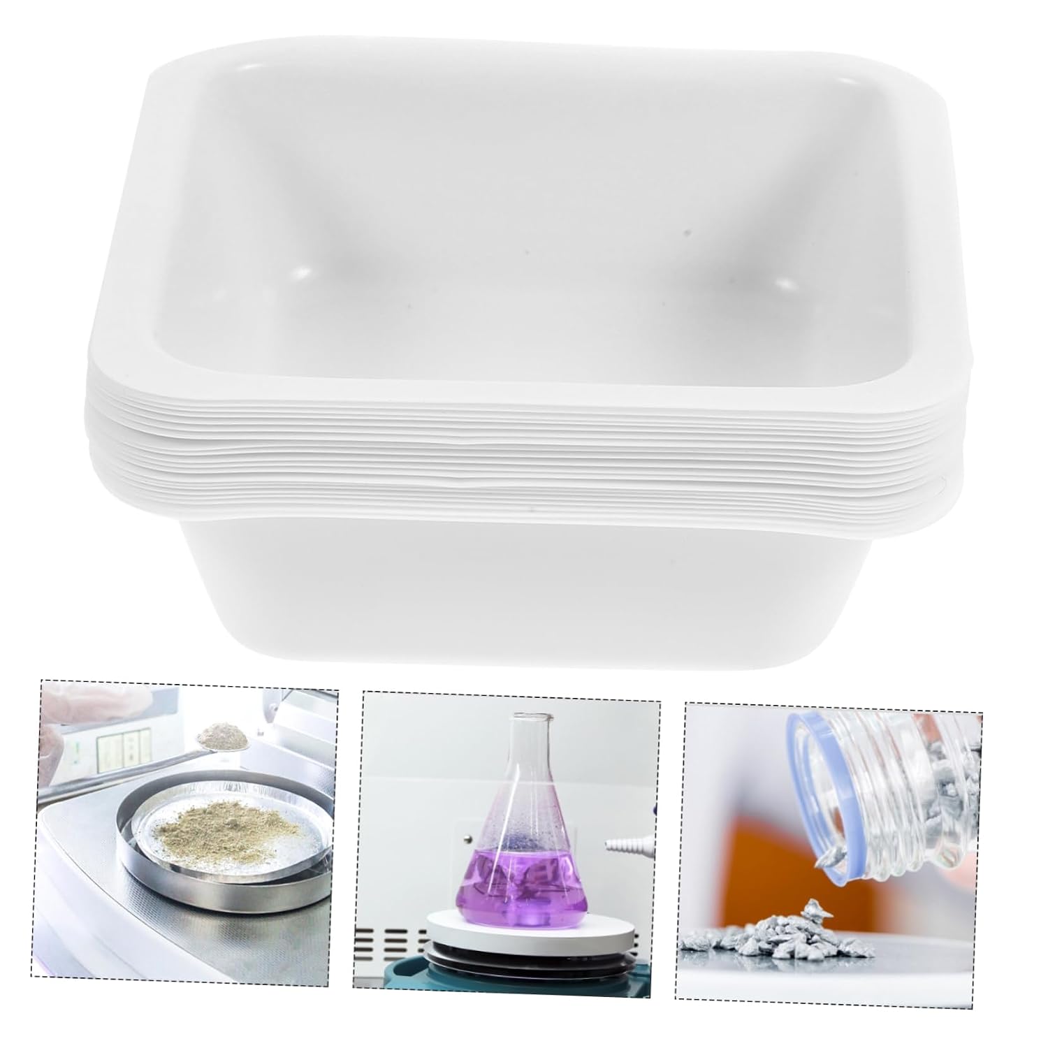 20pcs Static Weighing Dishes Plastic Weighing Boats for Precise Measurement Labs Food Safe and Scale Trays for Mixing Liquids and Powders