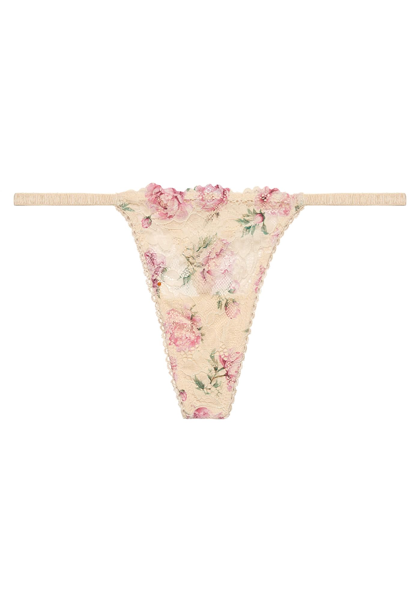 YAMAMAY -Slip Perizoma, Donna, Ricamo Floreale, 91% Poliammide 9% Elastan