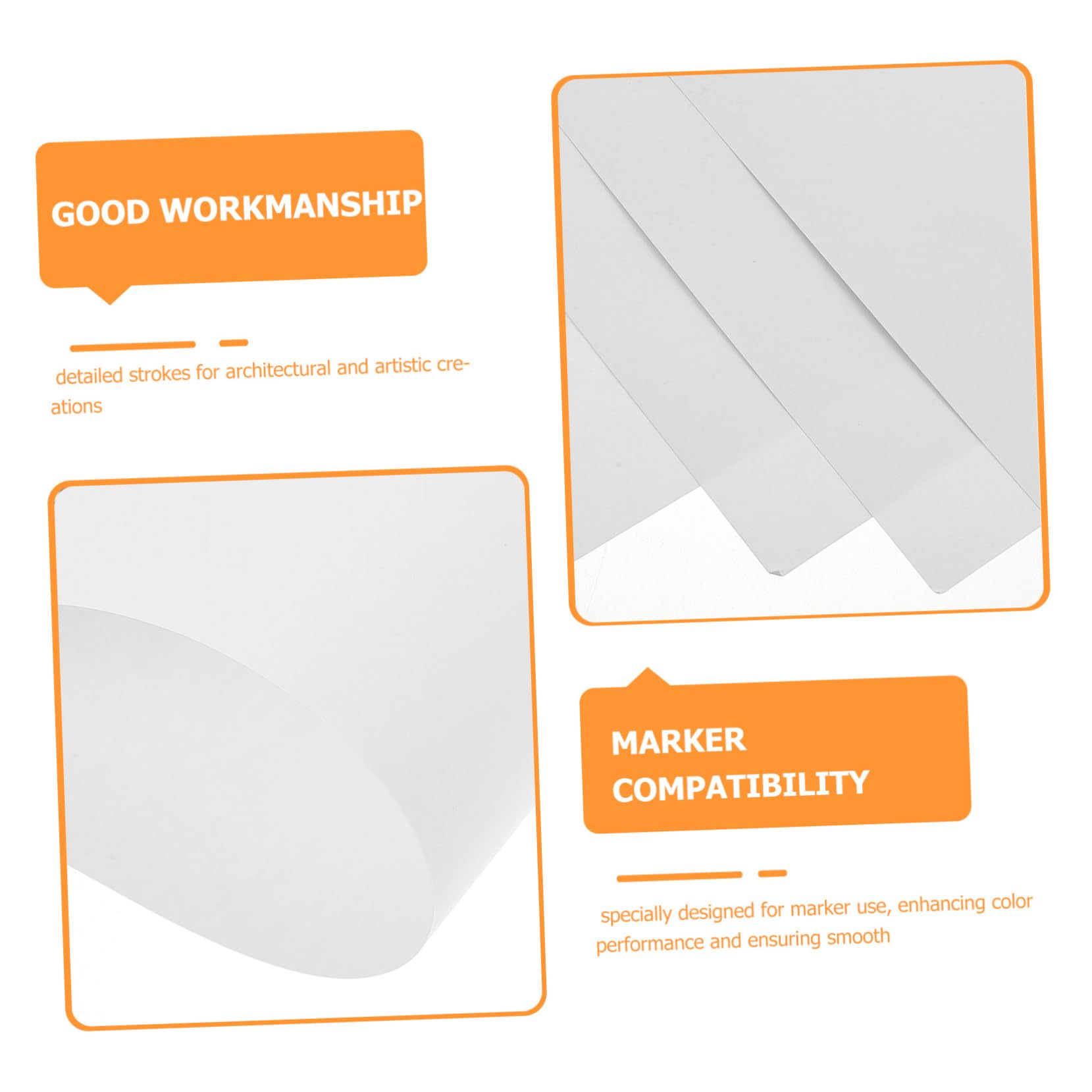 Sewroro 100 Feuilles Papier de Dessin pour Marqueurs Lot Papier Architectural Compatible avec Outils de Dessin Aux Déchirures Encre pour Croquis Techniques et Art Créatif