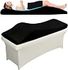 Ergonomic Lash Bed Massage Table Pad, 30D Foam Esthetician Mattress Topper for Lash Tech Facial Wax, Beauty Salon Massage Bed Topper with Milk Touch & Washable Cover - Black