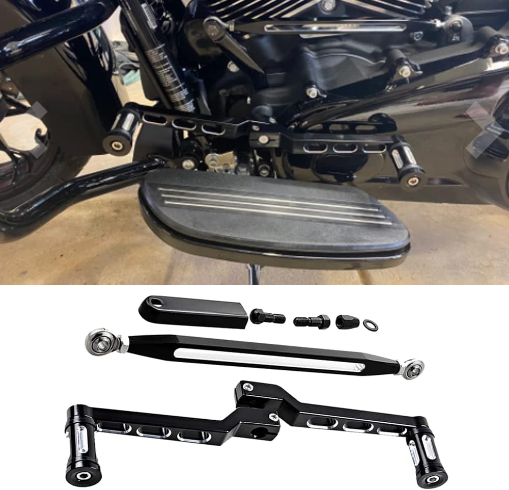 Astra Depot Set Motorcycle Gear Shift Lever Heel Toe Shifter + Shift Linkage Fit Harley Road King Electra Street Tour Tri Glide FL Softail 1986-later