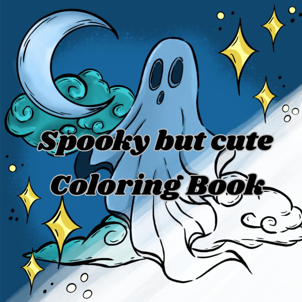 Spooky but cute: Simple & cute ghost coloring book
