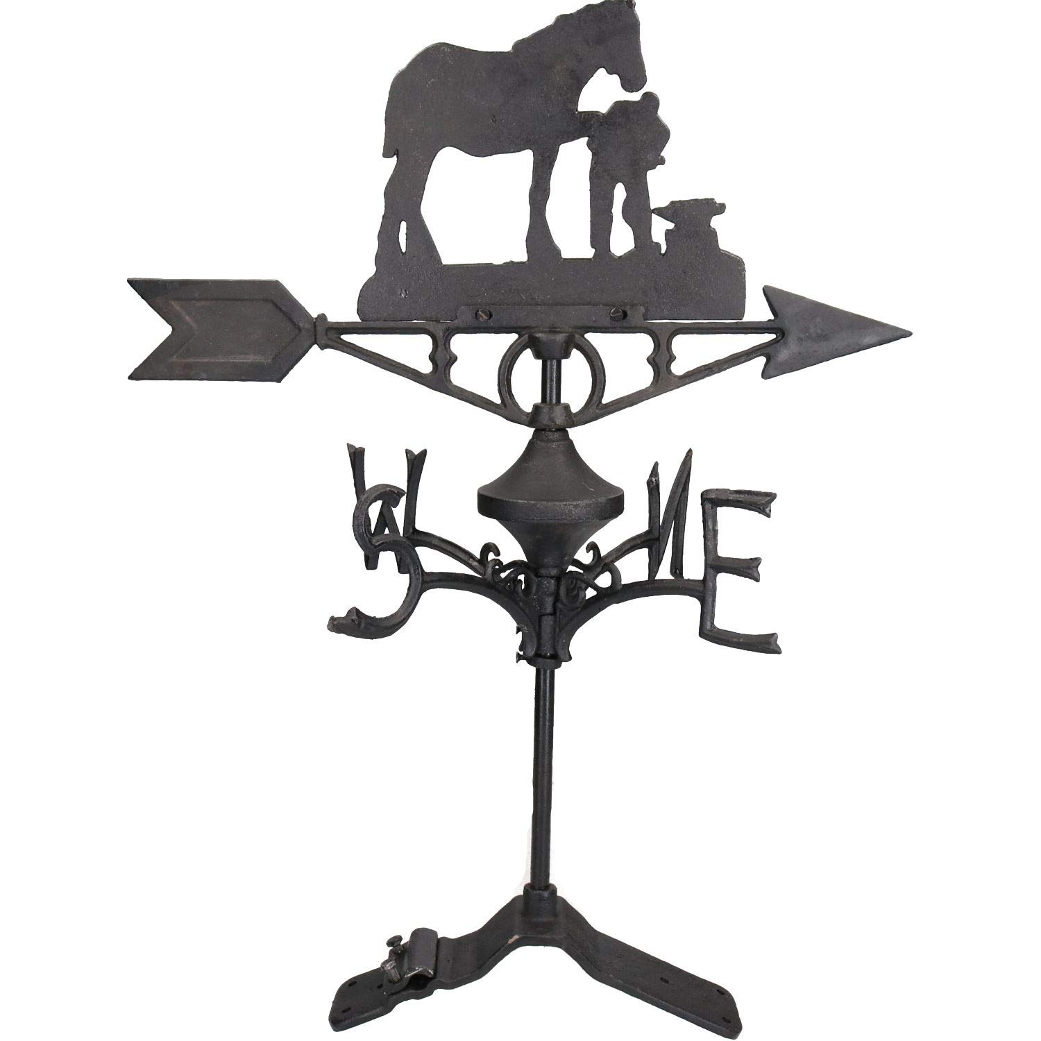 AB Tools Horse / Mare Farrier Weather Vane Vain Ridge Mount House Roof Cast Iron Shoe from B&Q